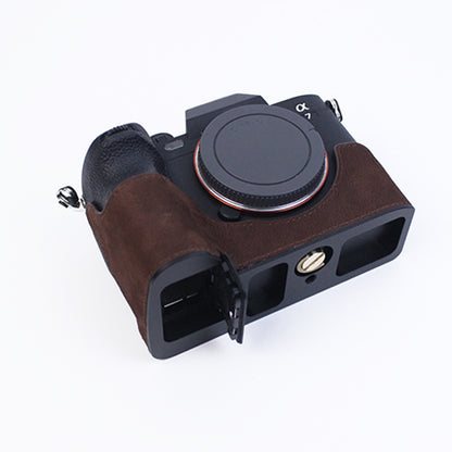 For Sony A7M4/A7S3/A1 Convenient Detachable Camera Bottom Case Protective Half Body Cover Holder