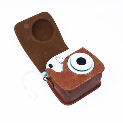 Instant Camera Case for Fujifilm Instax mini 7+, PU Leather Bag with Shoulder Strap