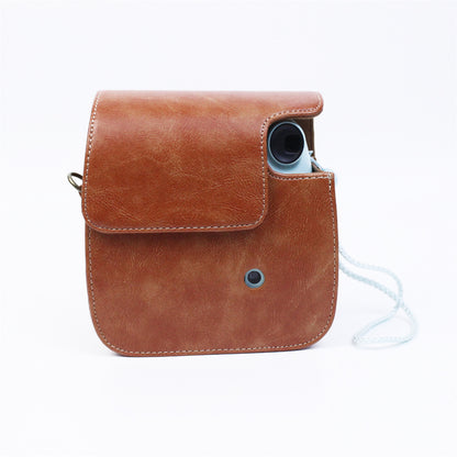 Instant Camera Case for Fujifilm Instax mini 7+, PU Leather Bag with Shoulder Strap