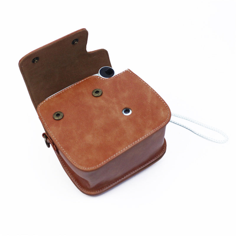 Instant Camera Case for Fujifilm Instax mini 7+, PU Leather Bag with Shoulder Strap