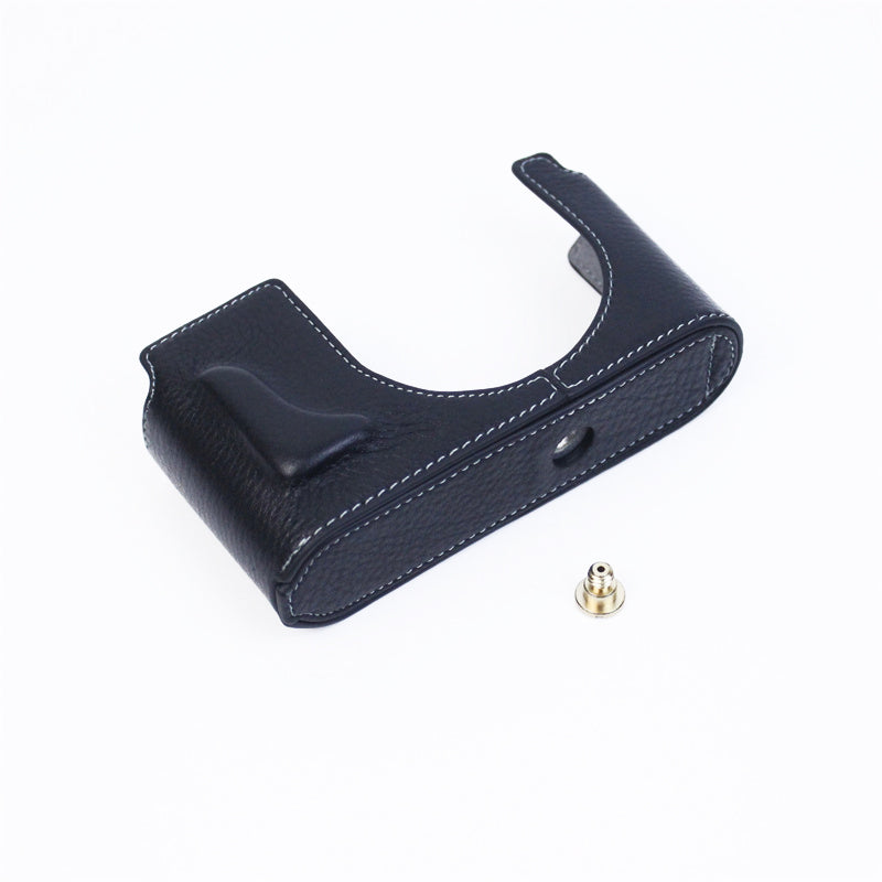 For Leica Q2 Camera Bottom Case Genuine Leather Detachable Protective Half Body Cover Holder