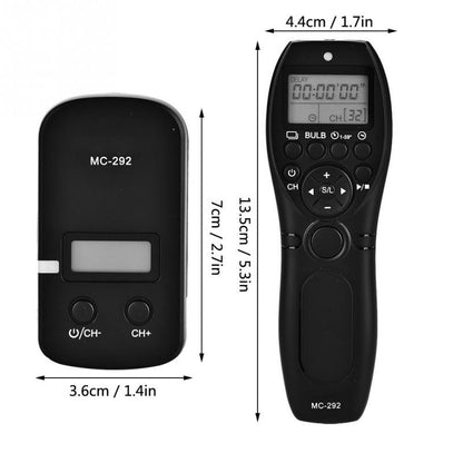 MC-292 2.4G Wireless Remote Control LCD Timer Shutter Transmitter + Receiver for Nikon/Canon/Sony/Panasonic