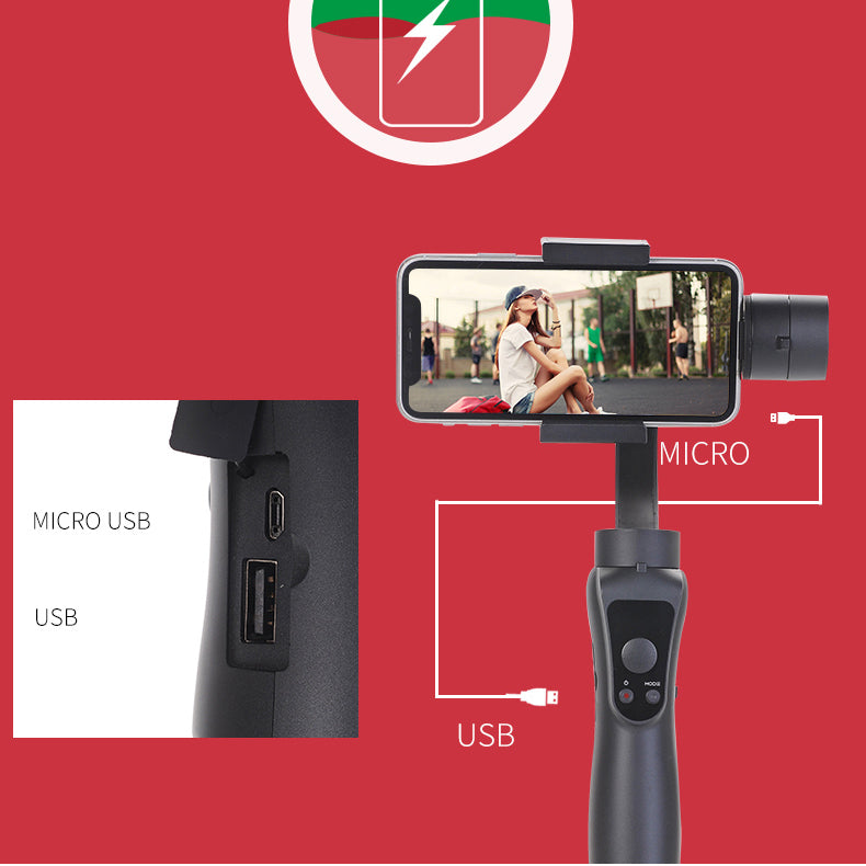 S5 Anti-Shake 3-Axis Handheld Gimbal Stabilizer for GoPro and Smartphones