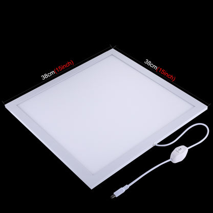 PULUZ PU5138 1200LM LED Photography Shadowless Bottom Light Lamp Panel for 40cm Photo Studio Shooting Tent Box No Polar Dimming