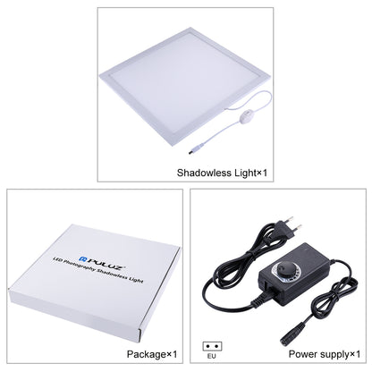 PULUZ PU5138 1200LM LED Photography Shadowless Bottom Light Lamp Panel for 40cm Photo Studio Shooting Tent Box No Polar Dimming