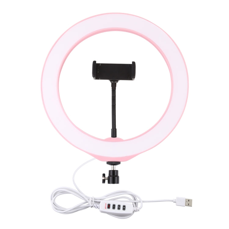 PULUZ PU397 10-inch 3 Modes Dimmable LED Ring Photography Video Light with Mobile Phone Clip for Vlogging