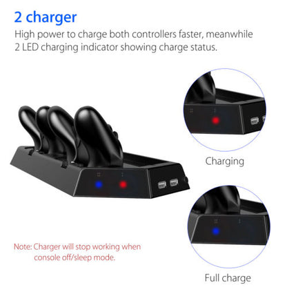 PS4 Console Ultra Thin Vertical Stand Charger with Dual Cooling Fan / 2 USB Charging Ports