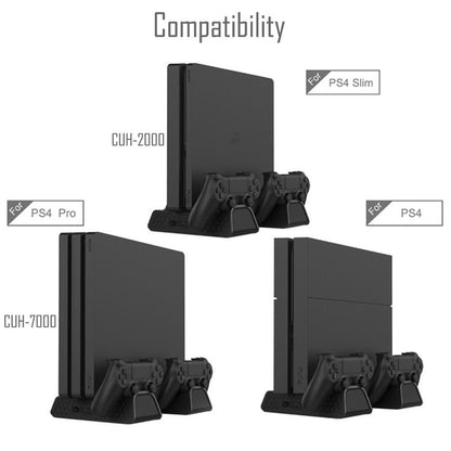 TP4-882 Vertical Stand with Cooling Fan Controller Cooler Dual Charging Station for Sony Playstation PS4/PS4 Slim/PS4 Pro