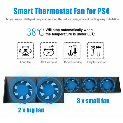 DOBE TP4-005 Plastic Super Cooling Fan for PS4 Gaming Console with Power Cable