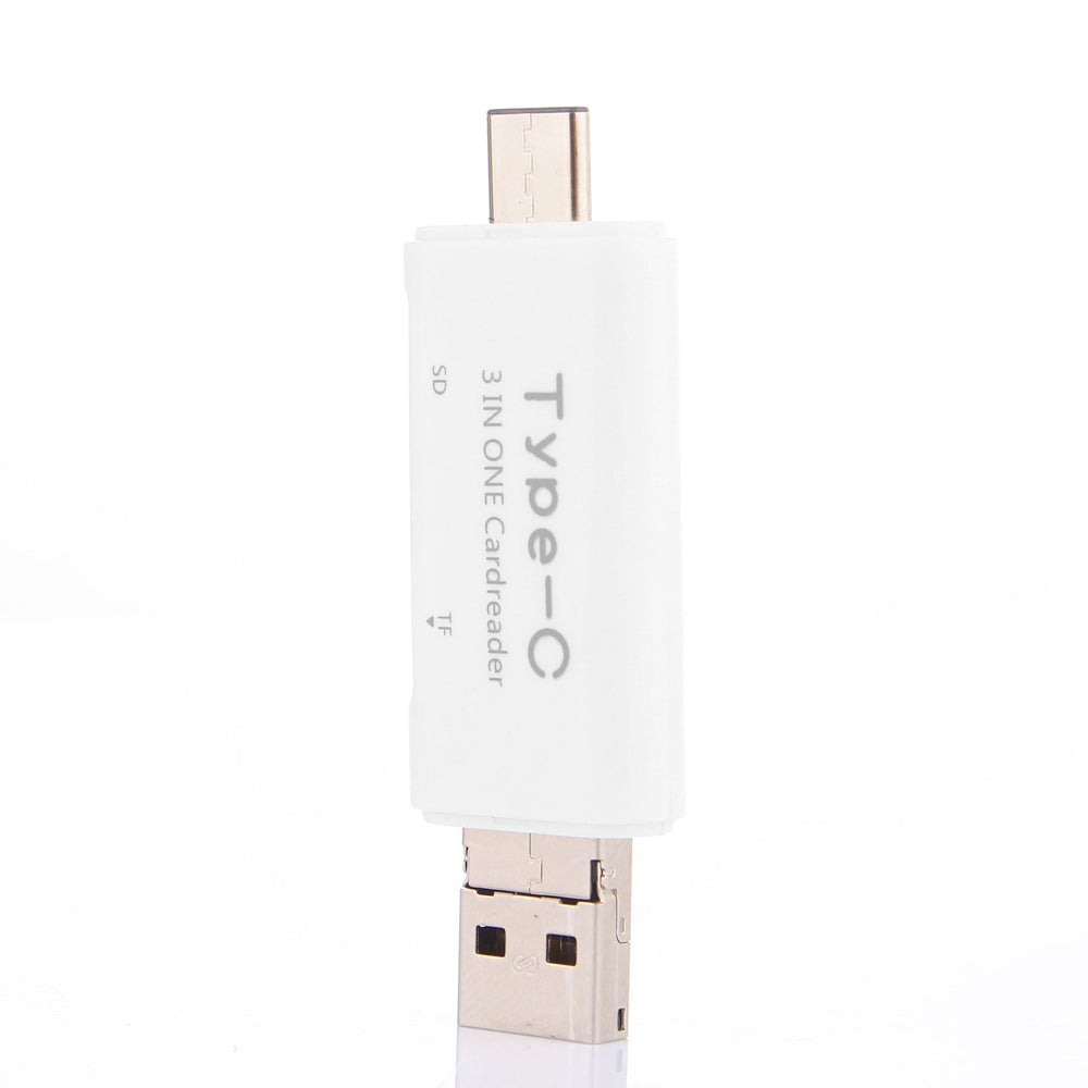 3 in 1 Type C + USB + Micro USB TF/Micro SD & SD Card Reader