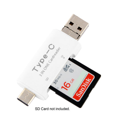 3 in 1 Type C + USB + Micro USB TF/Micro SD & SD Card Reader