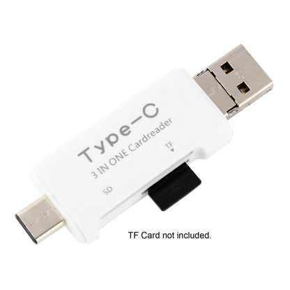 3 in 1 Type C + USB + Micro USB TF/Micro SD & SD Card Reader