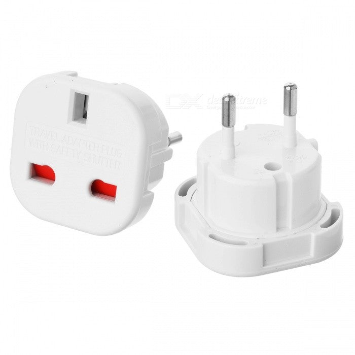 10Pcs/Set EU to UK AC Power Travel Adapter Plug Converter with Safety Shutter- White