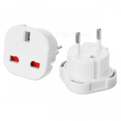 10Pcs/Set EU to UK AC Power Travel Adapter Plug Converter with Safety Shutter- White