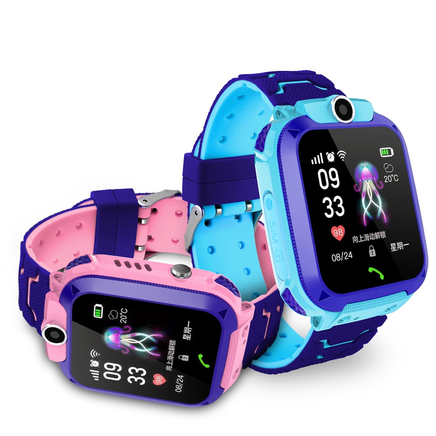 Q12 1.44-inch Touch Screen IP67 Waterproof Smart Watch Multifunction Children Positioning Wrist Watch Bracelet