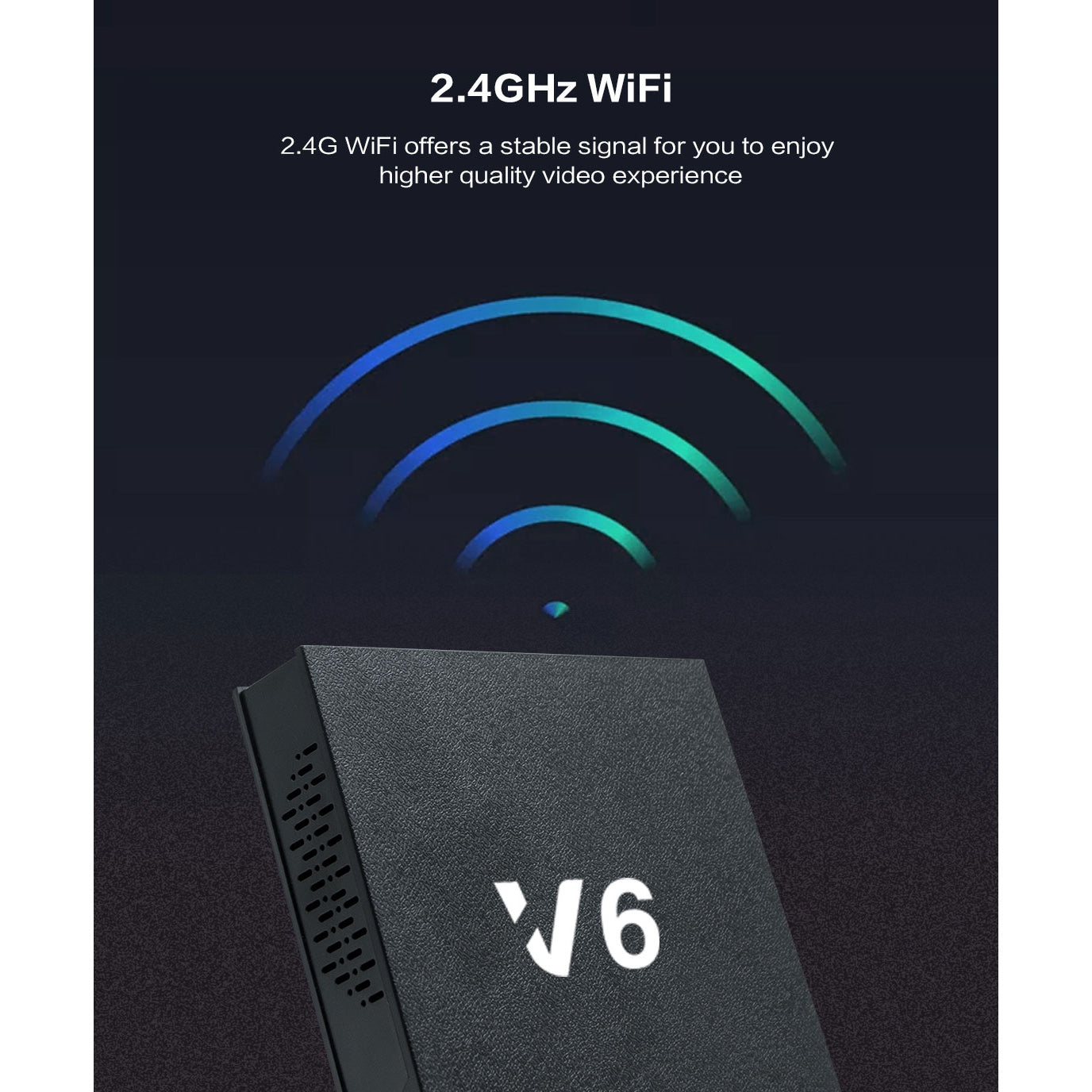 V6 4K TV Network Set-Top Box 2.4G Wireless Android Network Player