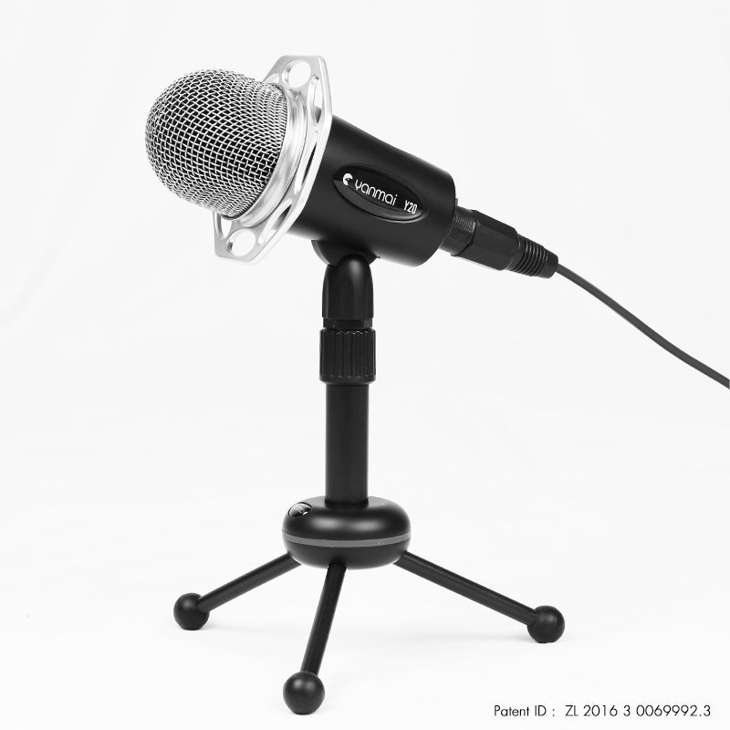 YANMAI Y20 3.5mm Plug Omnidirectional Condenser Microphone Gaming Podcast Microphone with Stand