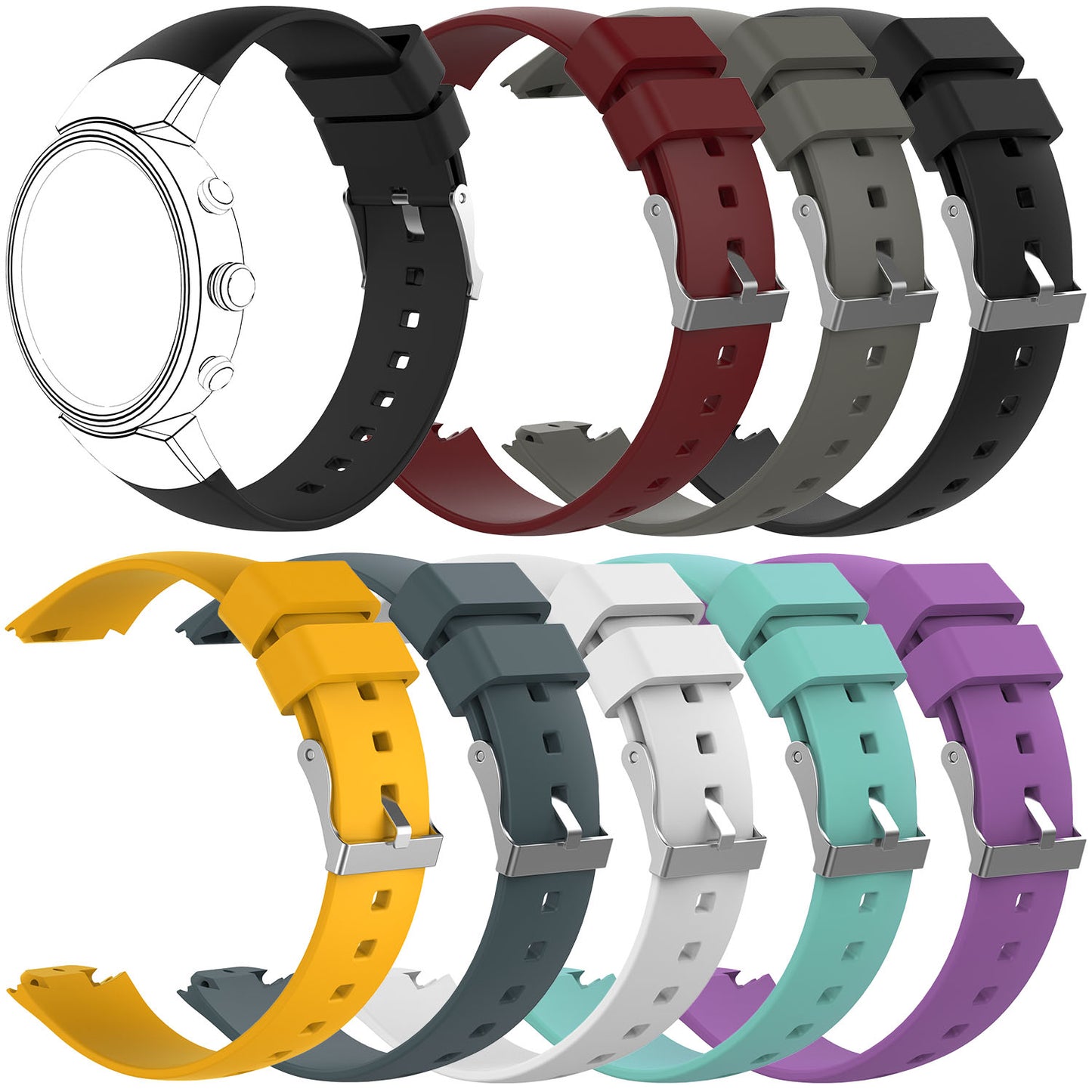 Replacement Silicone Watch Strap for ASUS ZenWatch 3