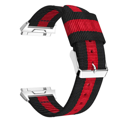 Vertical Stripes Nylon Sport Watchband for Fitbit Ionic, Width: 22mm