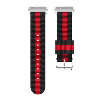 Vertical Stripes Nylon Sport Watchband for Fitbit Ionic, Width: 22mm