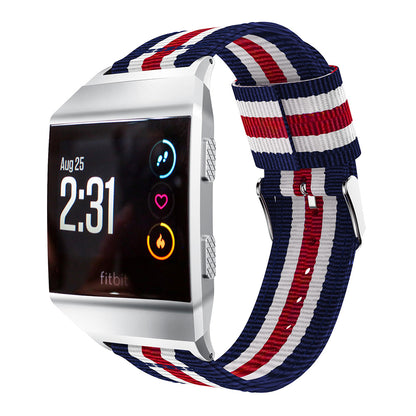 Vertical Stripes Nylon Sport Watchband for Fitbit Ionic, Width: 22mm