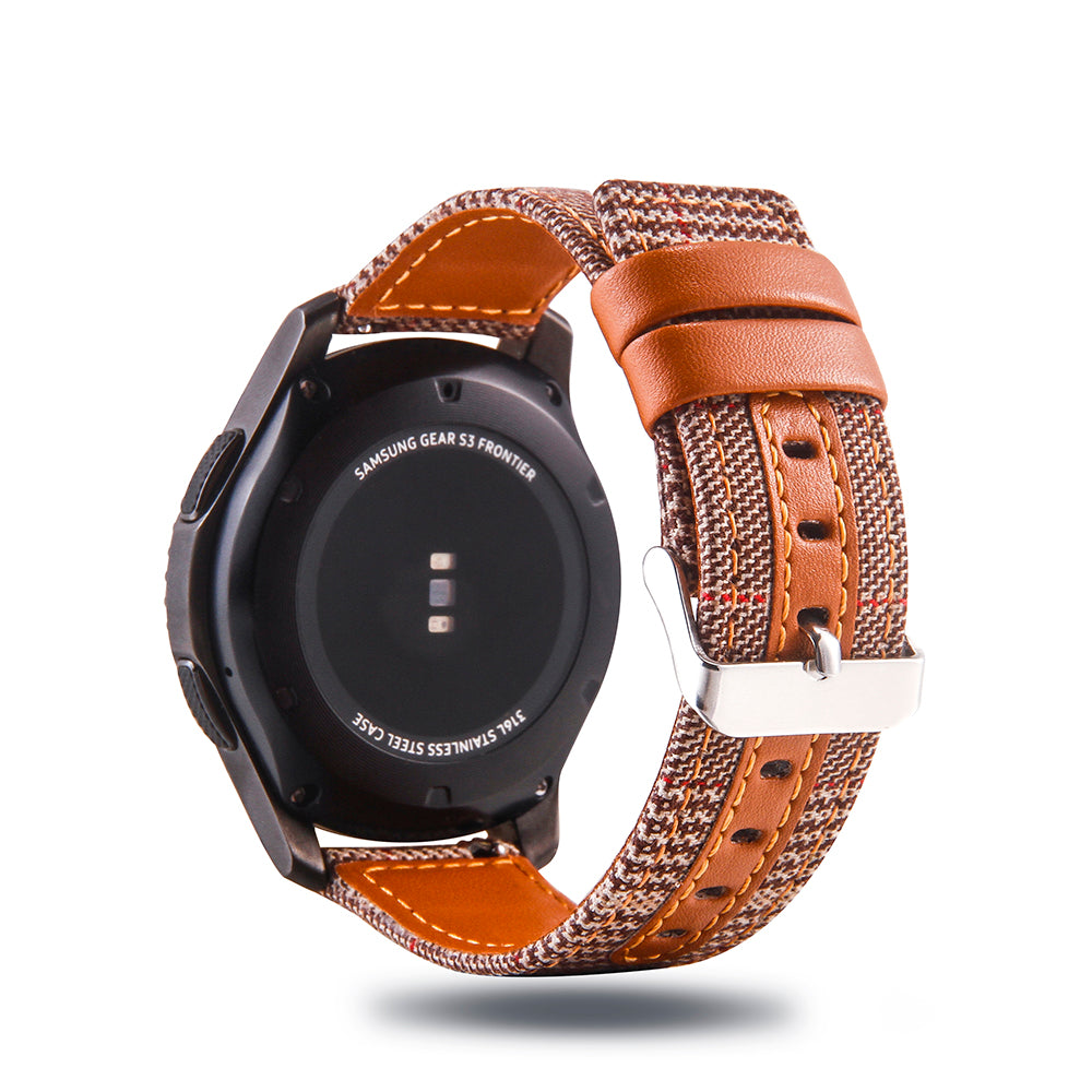 20mm Universal Watch Wrist Strap [Cloth and Cowhide Leather] Watch Strap