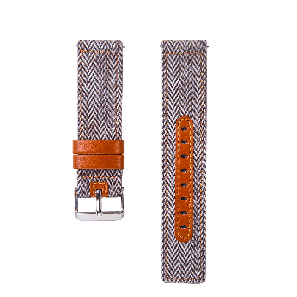 20mm Universal Watch Wrist Strap [Cloth and Cowhide Leather] Watch Strap