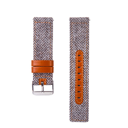 20mm Universal Watch Wrist Strap [Cloth and Cowhide Leather] Watch Strap