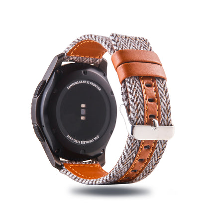 20mm Universal Watch Wrist Strap [Cloth and Cowhide Leather] Watch Strap