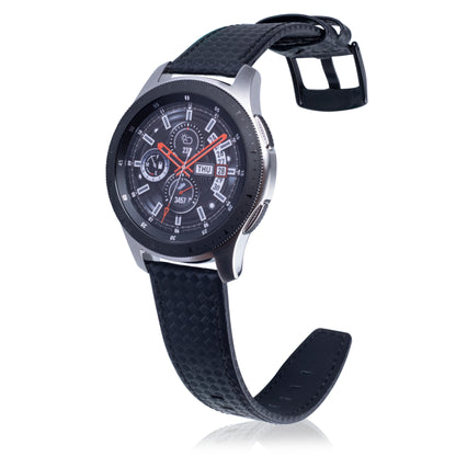 Carbon Fiber Texture 22mm Genuine Leather Watch Strap