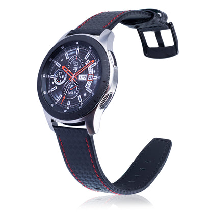 Carbon Fiber Texture 22mm Genuine Leather Watch Strap