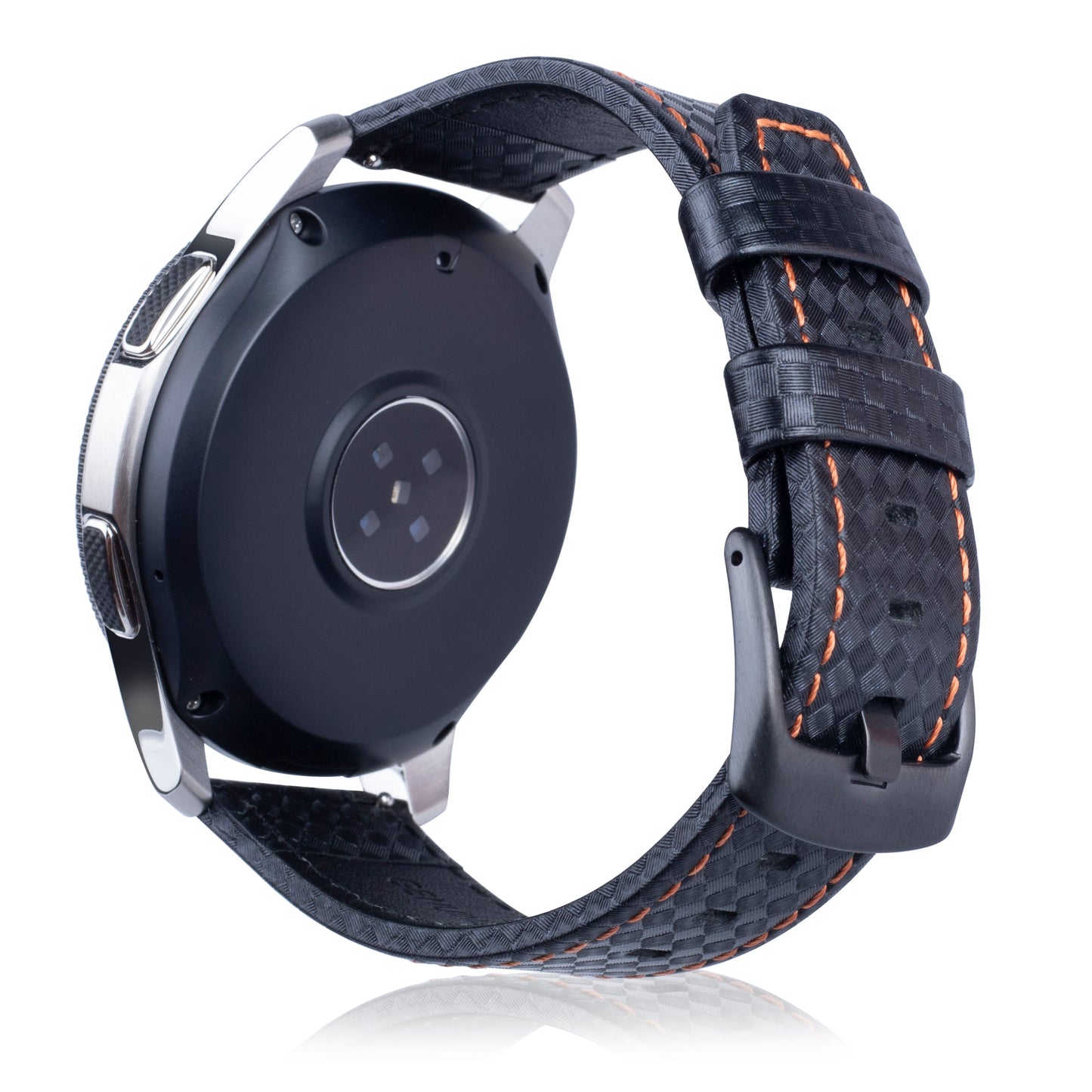 Carbon Fiber Texture 22mm Genuine Leather Watch Strap