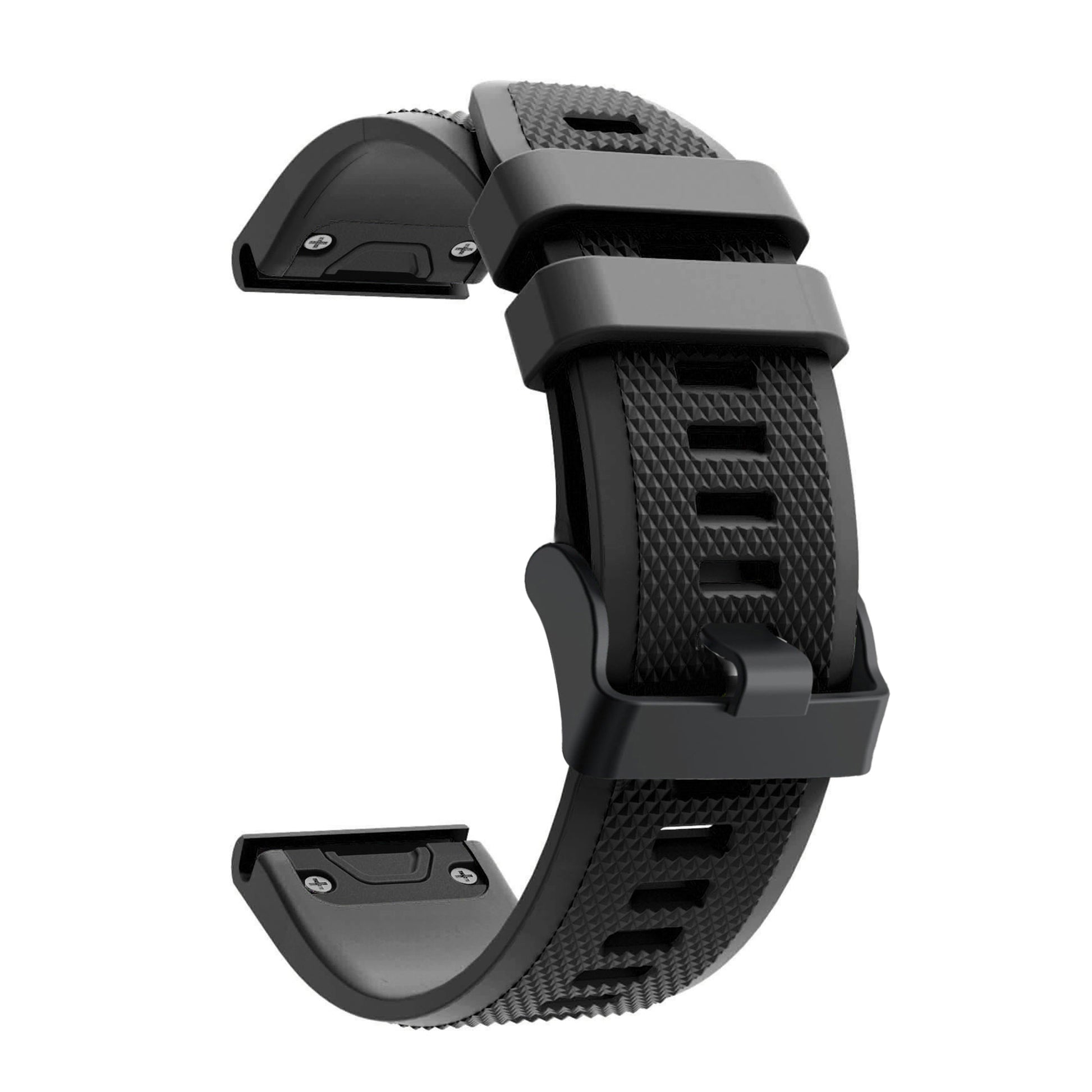 For Garmin Fenix 5 Silicone Sport Watch Band Adjustable Wrist Strap with Black Buckle