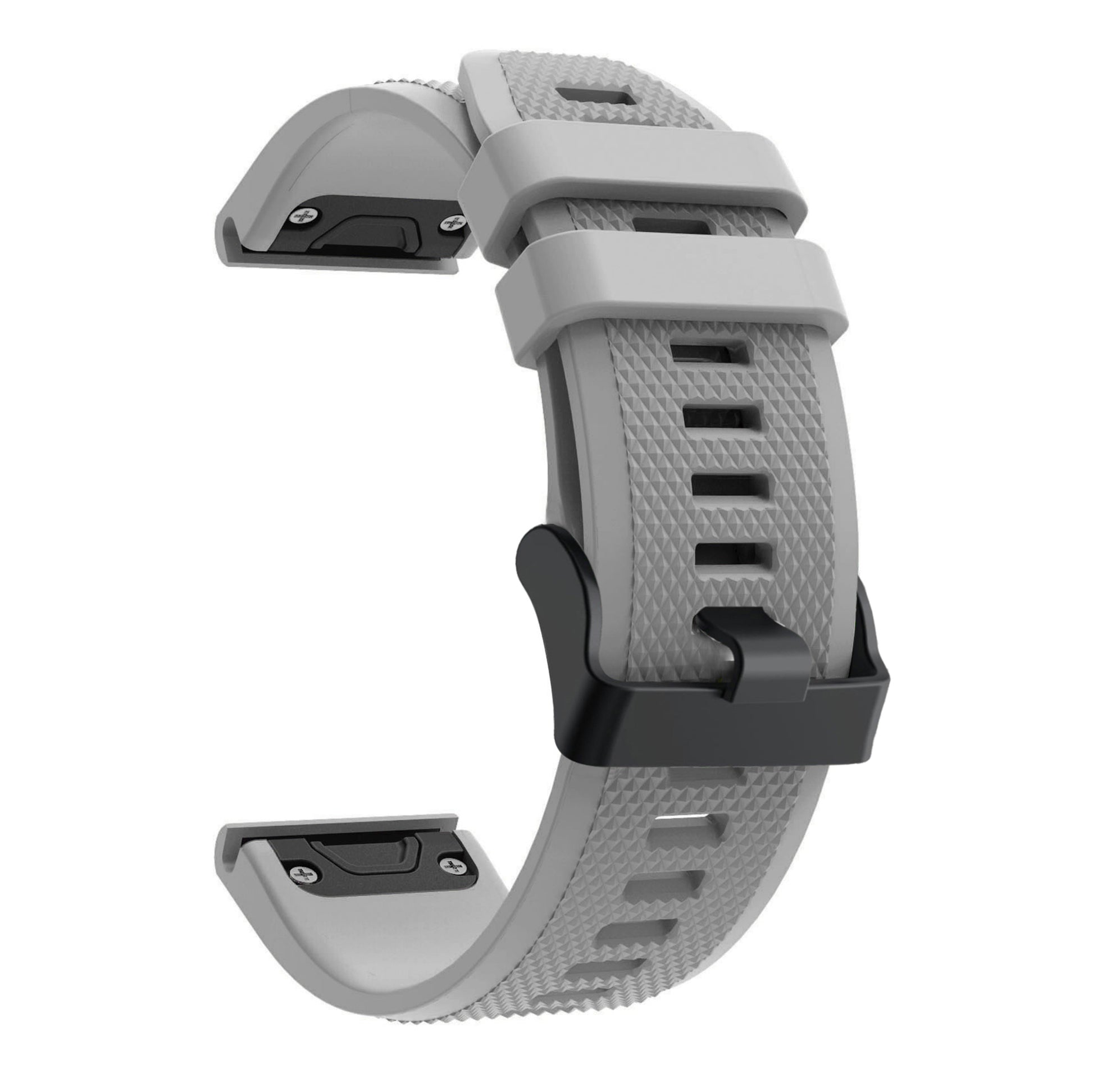 For Garmin Fenix 5 Silicone Sport Watch Band Adjustable Wrist Strap with Black Buckle