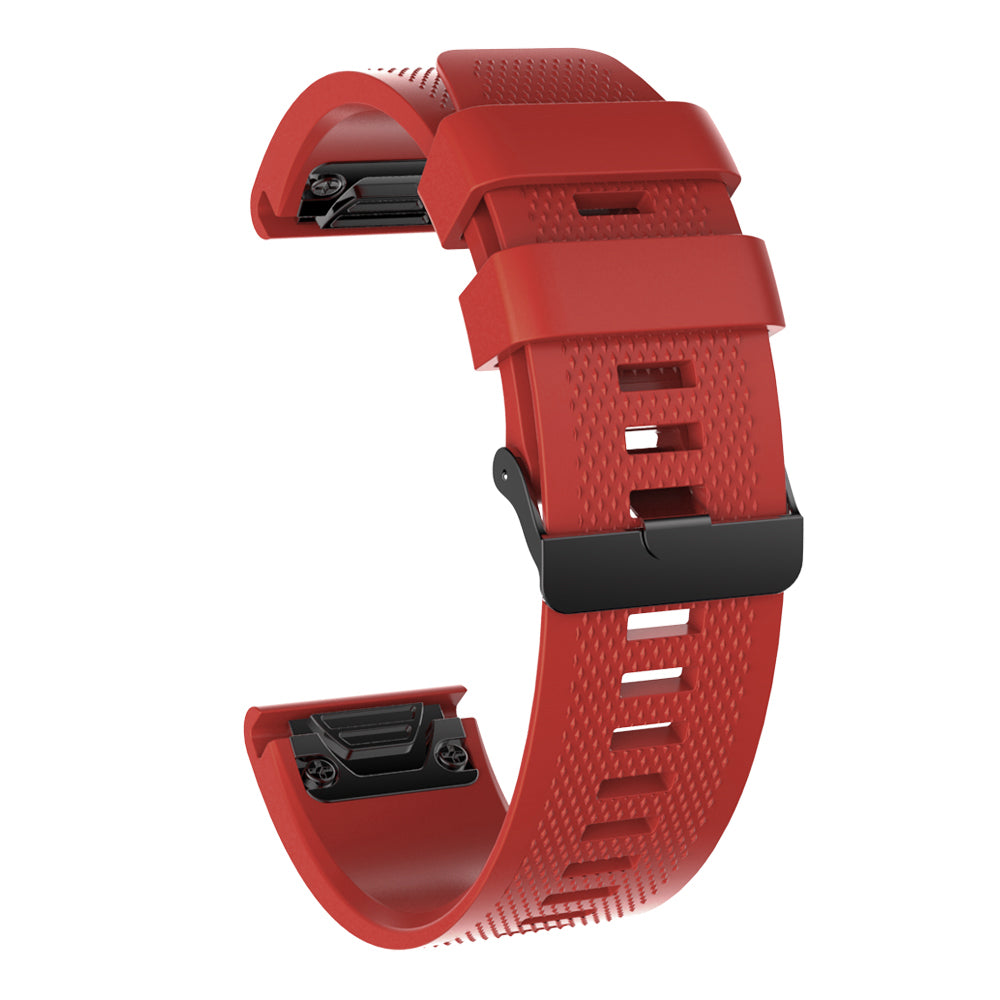 26mm Silicone Watch Band for Garmin Fenix 5X/5X Plus/Fenix 3/3 HR Adjustable Wrist Strap with Black Buckle