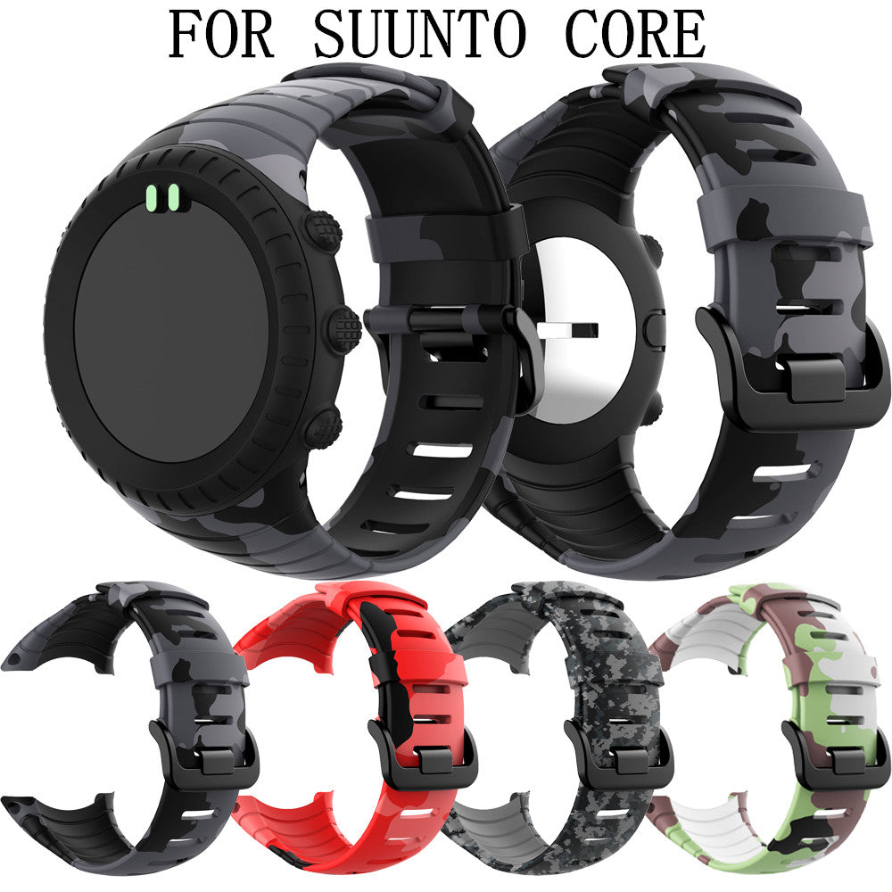 Camouflage Silicone Smart Watch Band for Suunto Core