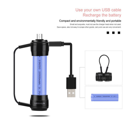 Portable Emergency Cell Phone Charger Smart Charger Use 18650 Battery with Micro USB Port for Samsung Huawei Smartphone