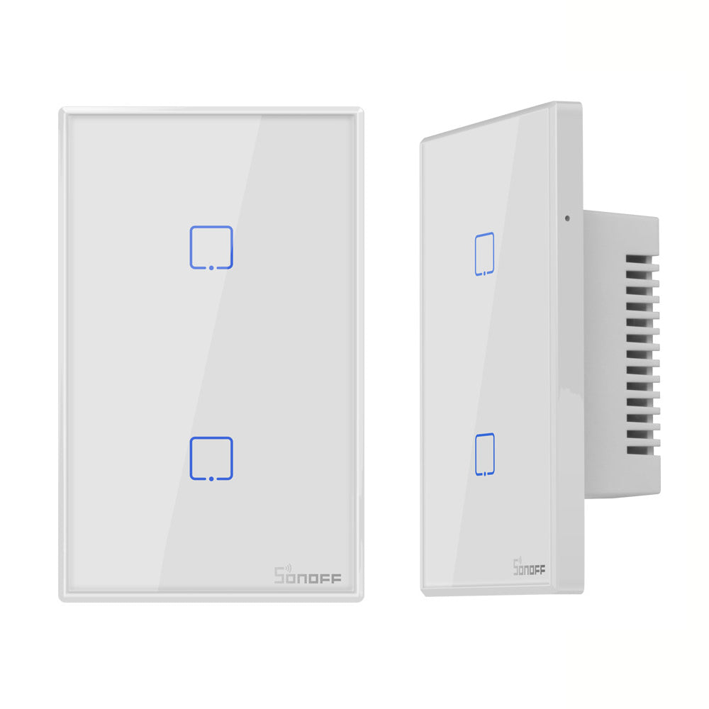 SONOFF T0US2C-TX 120 WiFi Smart Switch APP Remote Control for Alexa Google Home US Plug - 2 Gang