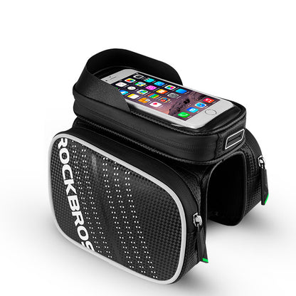 ROCKBROS 6.2-inch TPU Touch Screen Bicycle Bag Top Tube Bike Bag Touchable Cycling Bag