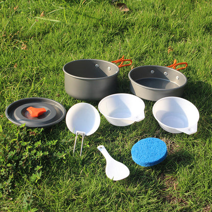 AOTU WH200 7PCS/Pack Outdoor Camping Picnic Cooking Set with Pots and Bowl