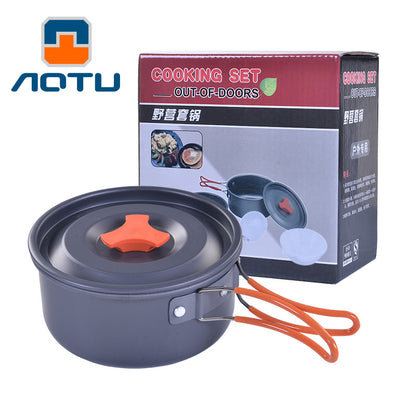 AOTU WH200 7PCS/Pack Outdoor Camping Picnic Cooking Set with Pots and Bowl