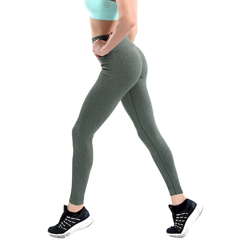 Yoga Pants High Elastic Fitness Sport Tights Slim Running Pants Quick Dry Training Pants for Women, Size: M