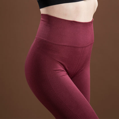 Women's Stretchy Yoga Pants Fitness Sport Tights Running Pants Quick Dry Training Warm Leggings Pants, Size: L