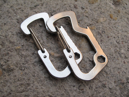 AOTU D Shaped Stainless Steel Multi-functional Opener for Outdoor Activities