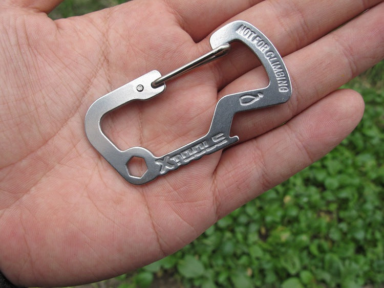 AOTU D Shaped Stainless Steel Multi-functional Opener for Outdoor Activities