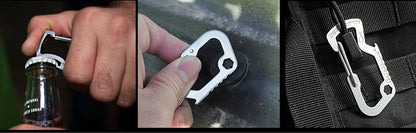 AOTU D Shaped Stainless Steel Multi-functional Opener for Outdoor Activities