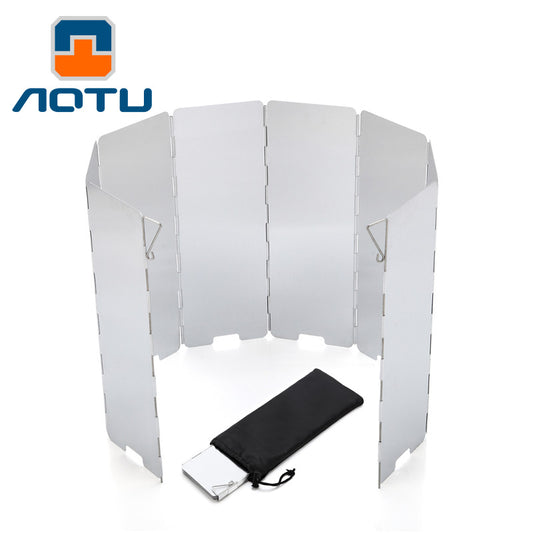 AOTU AT6343 8pcs Aluminum Alloy Outdoor Windshields for Picnic Stove