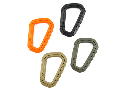 4 Pcs AOTU D-Shape Hard Plastic Carabiner Clip PVC Spring Snap Hook Carabiner for Camping Hiking Everyday Use