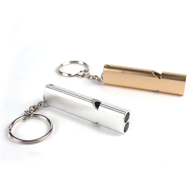 2Pcs/Set AOTU Outdoor Camping Hiking Tool Aluminum Alloy Emergency Survival Whistle Key Chain