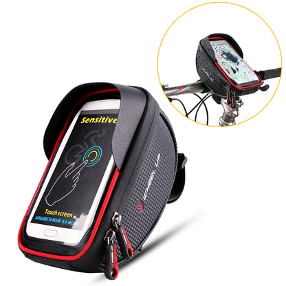 WHEEL UP Waterproof MTB Bike Top Tube Frame Handlebar 6 inch Touch Screen Mobile Phone Bag Bicycle Front Bag Cycling Pouch